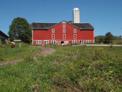 The red farm building