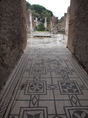 Preserved tiles in a rich man's house at Pompeii