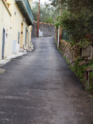 Still steep after crossing a main street