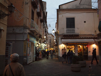 On the Via S. Ceasareo in the evening in Sorrento