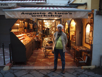 On the Via S. Ceasareo in the evening in Sorrento