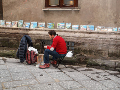 Street artist on the Via S. Cesareo