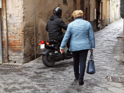 Local traffic on the Via S. Cesareo