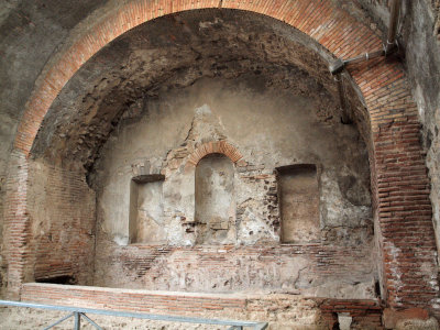 In the Caldarium in the Stabian thermal public bathhouse in Pompeii