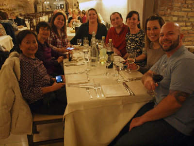 Dinner at Le Terme De Colosseo - traveling in our group