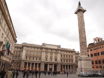 Piazza Colonna with the Column of Marcus Aurelius, Rome