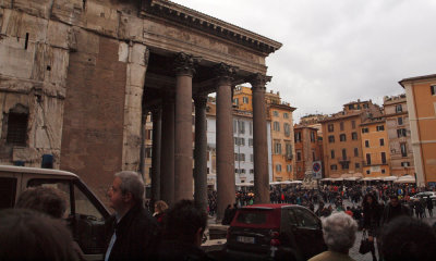 Entering the Piazza della Rotonda beside the Pantheon