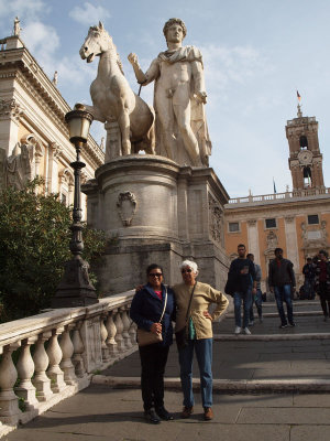 Statue at the top of the steps to the Campidoglio