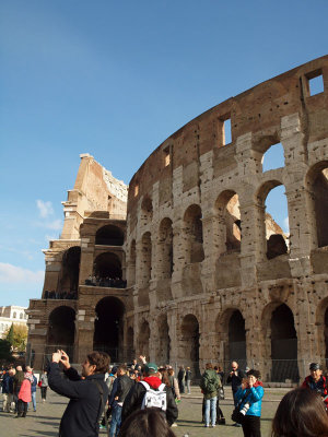 Seeing the skeleton of the colosseum in the ruins