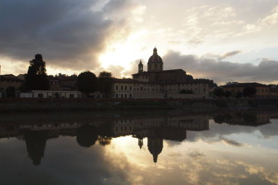 San Frediano in Cestello at sunset in Firenze across the Arno