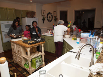 Brownie and cookie making session in progress