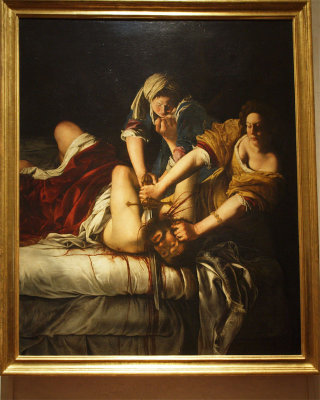 Judith slaying Holofernes, by Artemisia Gentileschi, at the Uffizi