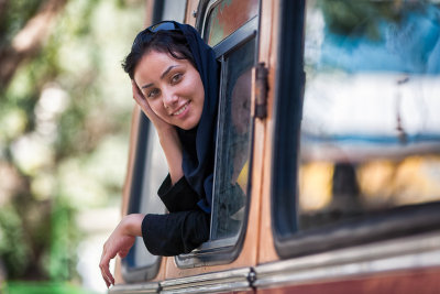 Woman on bus - Hamedan