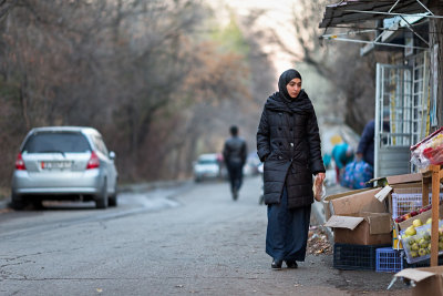 Woman buying bread - Bishkek