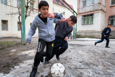 Kicking the ball - Dushanbe