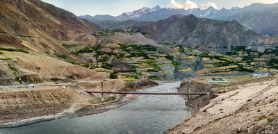 Tajik Afghan border bridge - Badakhshan