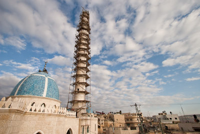 Scaffolding on minaret - Jenin