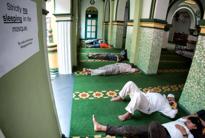Strictly no sleeping in the mosque - Singapore