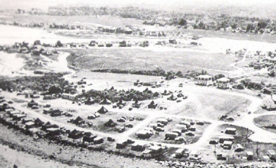 Aerial View of Trailer Park - Old Postcard