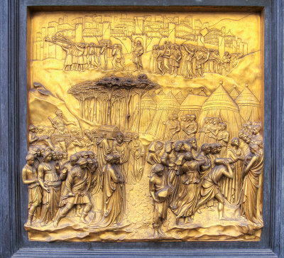 Battistero - east door bronze relief