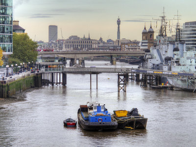 Looking west along river