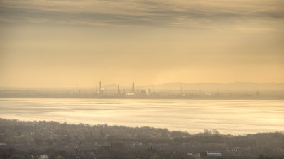 Mersey Estuary and Stanlow oil refinery 
