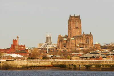 Cathedrals from the Mersey Ferry