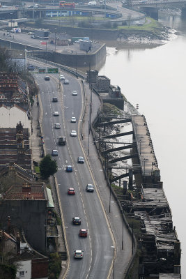 A4 roadway and abandoned ship mooring sites.