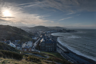 Winter sun over Aberystwyth