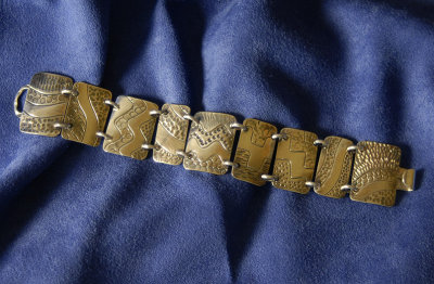 Sterling Hand Stamped Link Bracelet