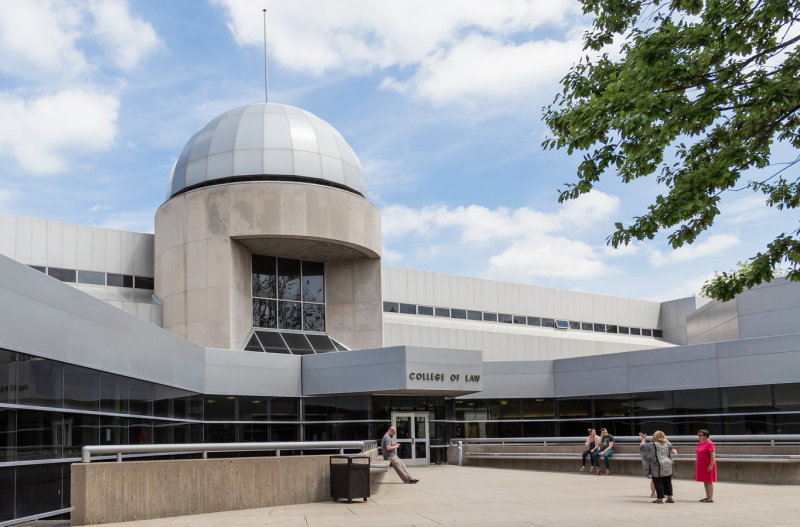 Iowa State University College of Law on the land where the Scales family home once stood