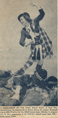 newspaper clipping of Gwenn's Scottish dancing 