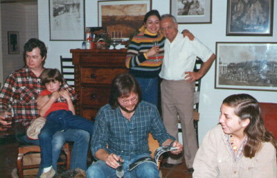 Rebecca & Cam, Ben, cousins Tom & Chacha Jacobs with son Natan