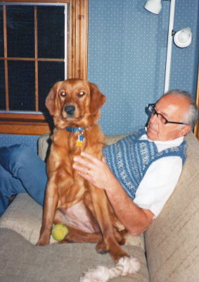 Ben in Pennsylvania with Megabite the golden retriever