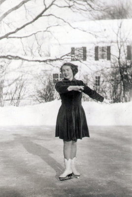 Gwenn figure skating, Iowa late 1940s 