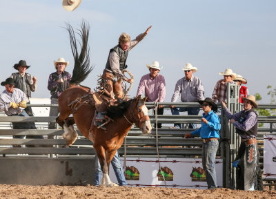 Look at the facial expressions and body language of the men watching the ride 