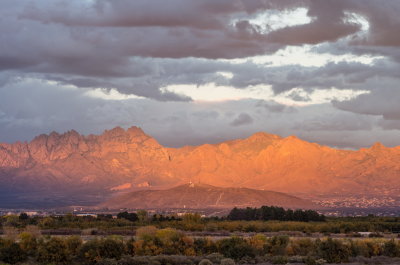 Organ Mountains from our house on the opposite side of the Mesilla Valley
