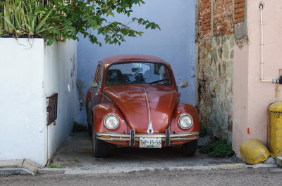 The original VW Beetle is seen all over Oaxaca