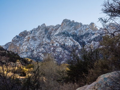 From Aquirre Springs in Organ Mts. Snow accumulation at 7000-8000 ft.