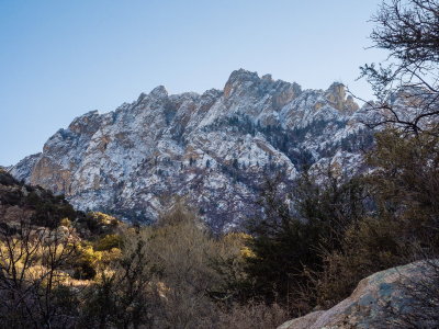 From Aquirre Springs in Organ Mts. Snow accumulation at 7000-8000 ft.