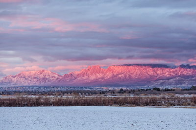 Occasional winter snows in the Mesilla Valley at 4000 ft.