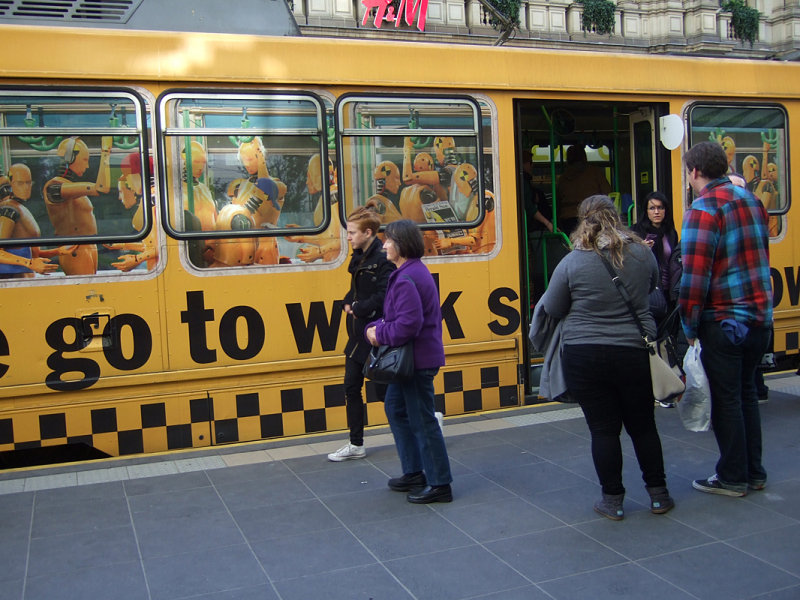 Another crowded Melbourne tram.
