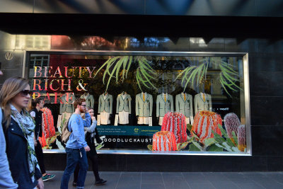 Beauty, rich and rare, the Olympic uniforms on display at Myer store