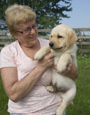 Donna Thate and River. 8 weeks old.