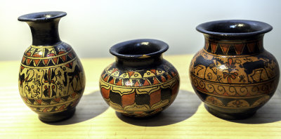 The Hittites lived in what is now central Turkey.  They made very elaborate pottery from clay.  As far as we know they developed the potters wheel between 6000 - 4000 BC. Their techniques lives on with modern day artisans.