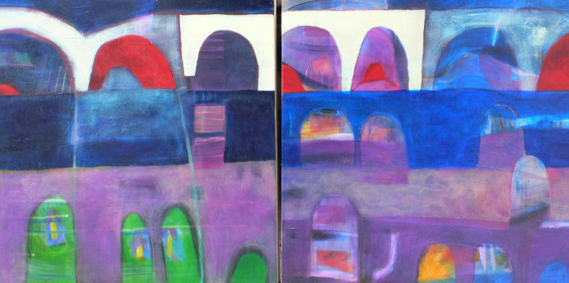 white arches 20 x 20 (each) diptych, acrylic on wood  2013   SOLD