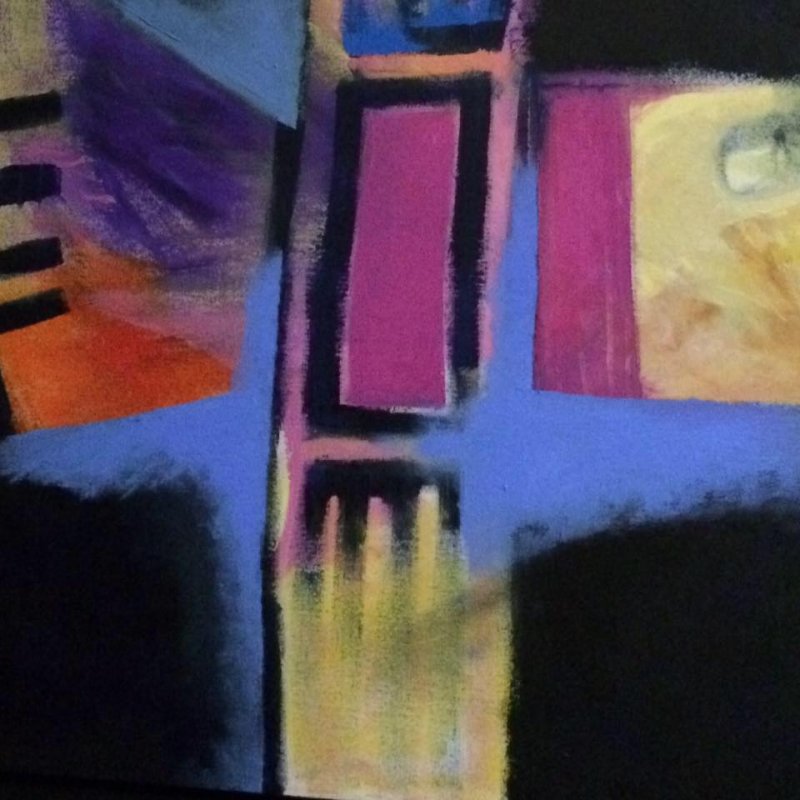 Abstract in Phalo Blue, 30 x 30 acrylic on canvas, 2015