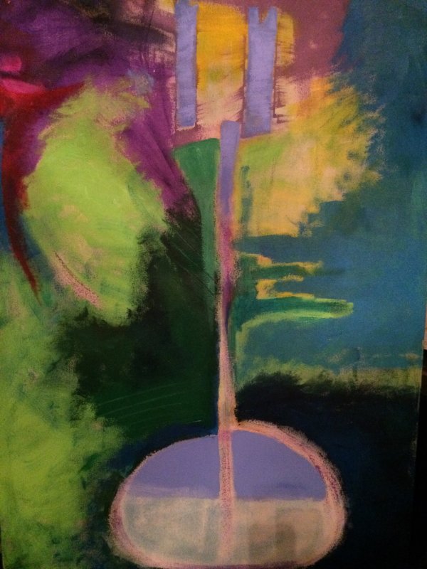 La Clave Purpura 30 x 48 acrilico sobre tela, 2016 $1,200.00