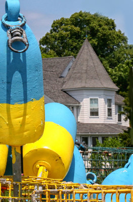 Lobster Pots and House in Wickford, RI