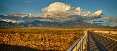 Mountains behind Taos from Rio Grande Gorge bridge
